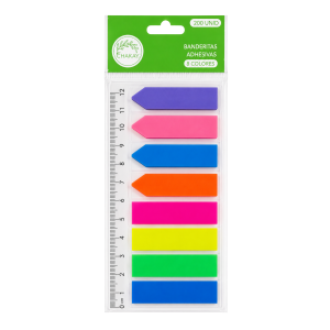 BANDERITAS ADHESIVA 8 COLORES 200 H CHAKAY