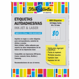 ETIQUETA ADH N12 CARTA 44X13 10HJ