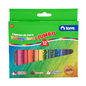 LAPIZ DE CERA JUMBO 12 COLOR TRIANG