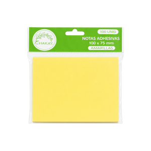 NOTAS ADHESIVAS 100X75 MM AMARILLA