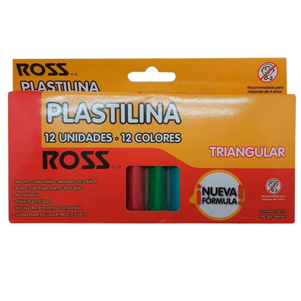 PLASTICINA TRIANGULAR 12 COLORES
