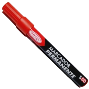 PLUMON PERMANENTE ROJO BICELADO