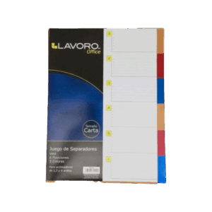 SEPARADOR CARTA PLASTICO 6 DIVISION