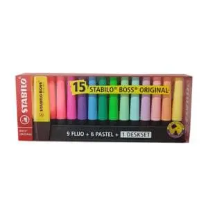 DESTACADOR SET 15 NEON Y PASTEL