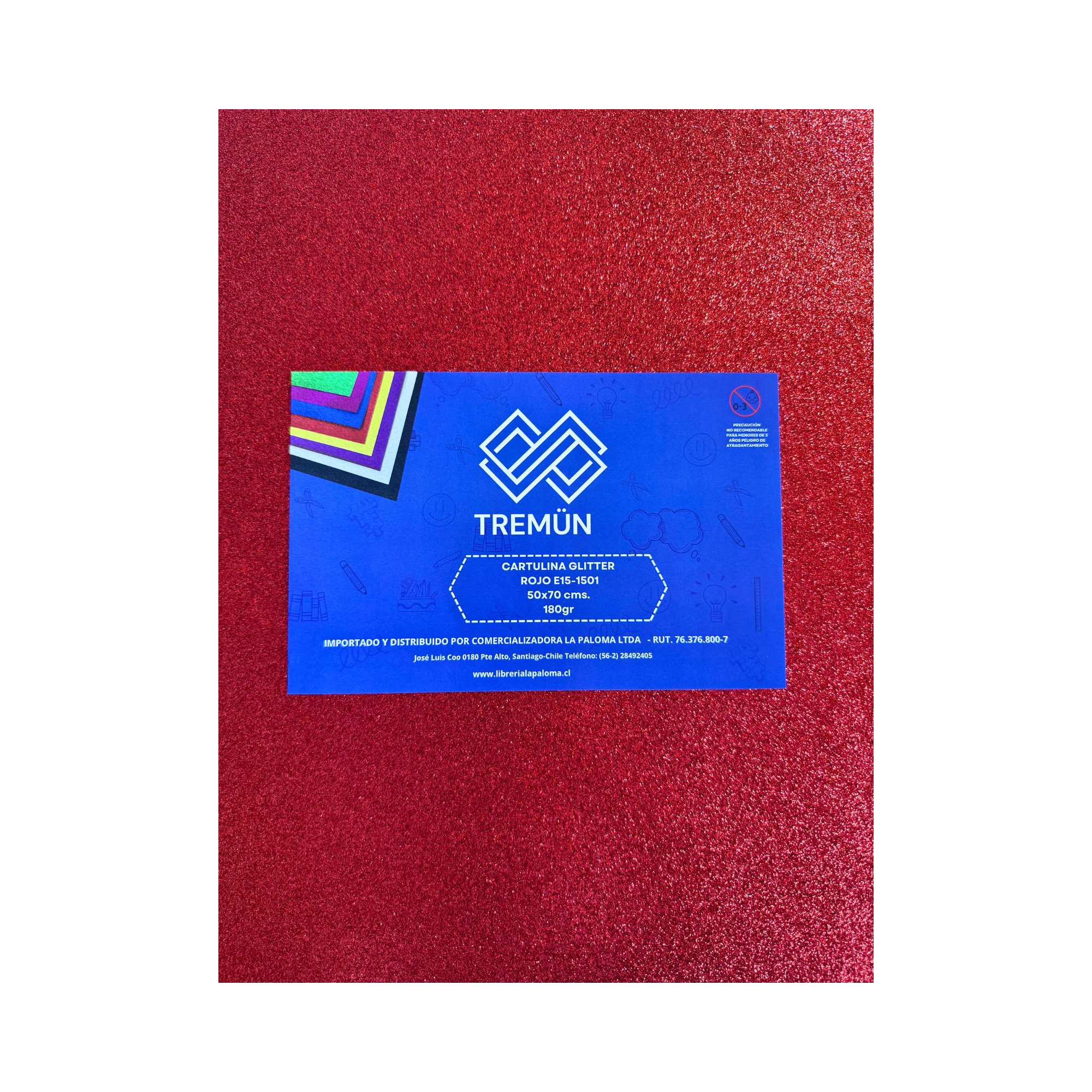 CARTULINA GLITTER ROJA