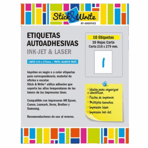 ETIQUETA ADH N1 CARTA 216X279 10HJ