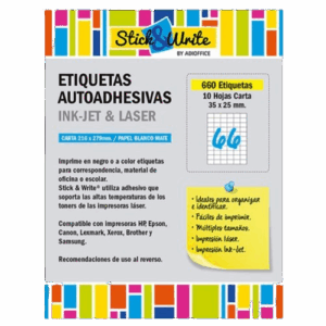 ETIQUETA ADH N10 CARTA 35X25 10 HJ