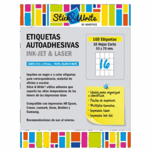ETIQUETA ADH N3 CARTA 53X70 10HJ