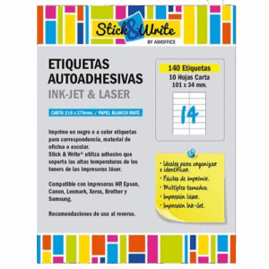 ETIQUETA ADH N6 CARTA 101X34 10HJ