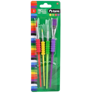 PINCEL SET ESCOLAR C/GRIP 2-6-10-12