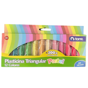 PLASTICINA TRIANGULAR 12 PASTEL