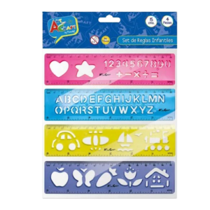 SET 4 REGLA 15 CM DISENO