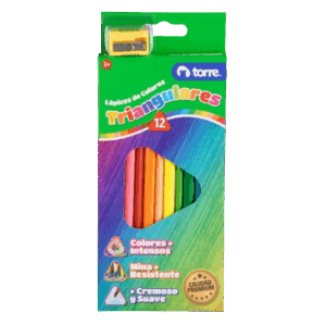 LAPIZ 12 COLORES LARGO TRIANGULAR