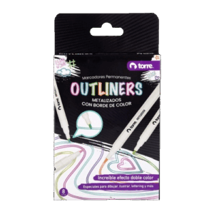 MARCADOR OUTLINER 8 COLORES