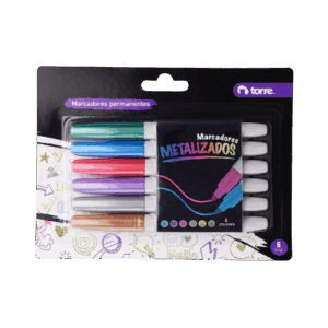 MARCADOR PERMANENTE METALICO 6 UNID