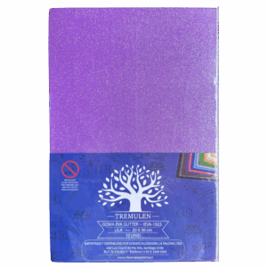 GOMA EVA 20X30 GLITTER LILA 10 UNID