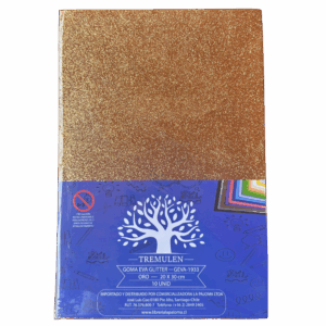 GOMA EVA 20X30 GLITTER ORO X 10 UNI