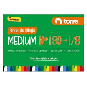 BLOCK DE DIBUJO 180 MEDIANO 1/8 TORRE