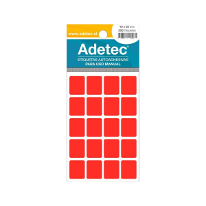 ETIQUETA 19X23 FLUOR ROJA ADETEC