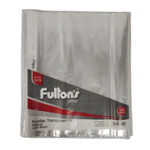 FUNDAS PLASTICAS CARTA 100 UNID FULTONS