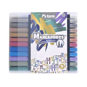 MARCADOR 12 COLOR D/PUNTA METALICO TORRE